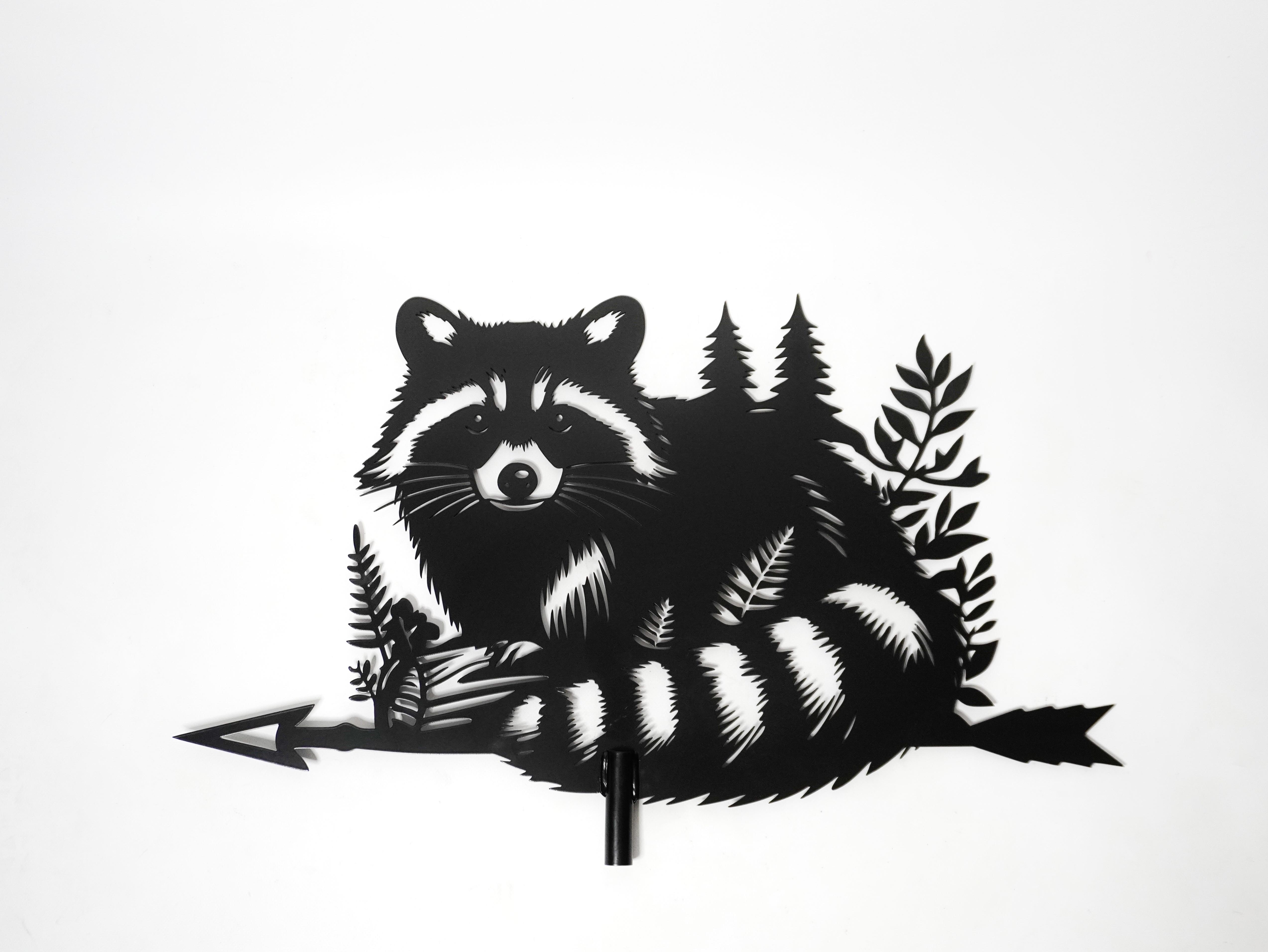 Флюгер на крышу металлический Енот Черный