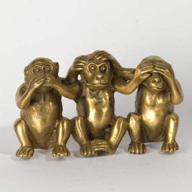 Статуэтка Три обезьяны 4,5 см Желтый (8895) - фото 1 Статуэтка Три обезьяны 4,5 см Желтый (8895) - фото 1