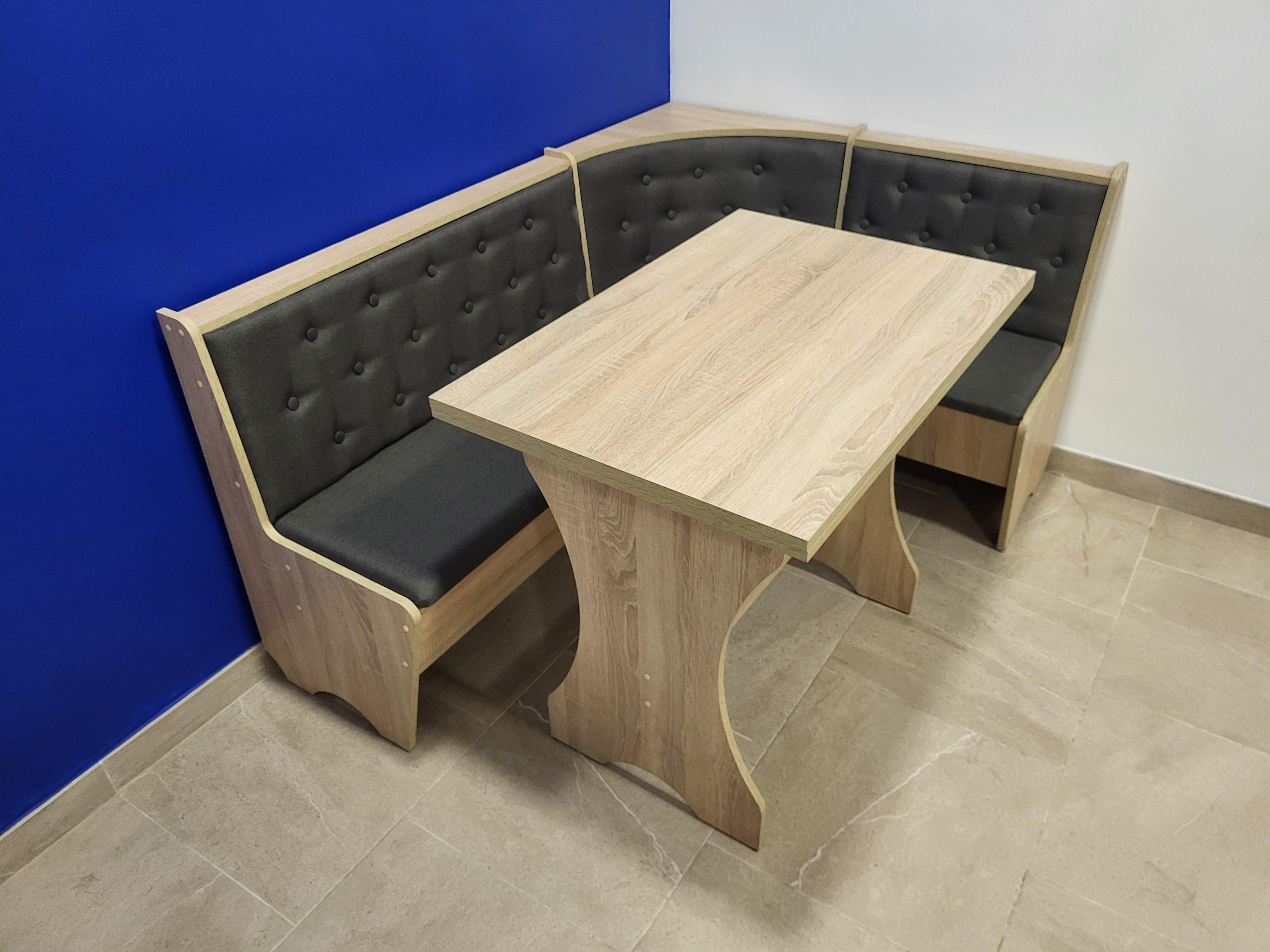 Кухонный уголок Семейный с раскладным столом 113,5х153,5 см Дуб Сонома/Мальмо (KS-DS-M)