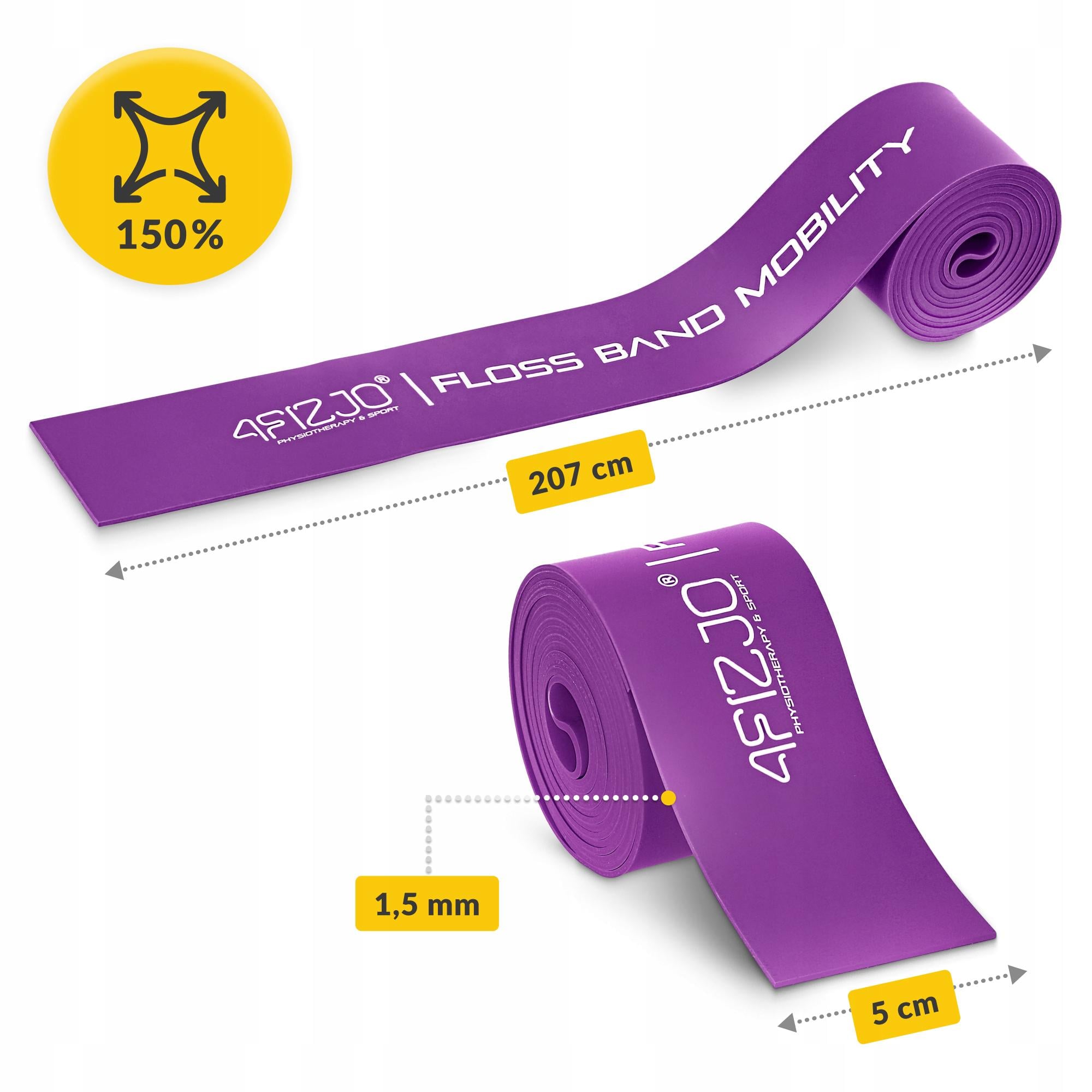 Стрічка компресійна для флосингу 4FIZJO Floss Band 207x5x0,15 см Violet (P-5905973405225) - фото 12
