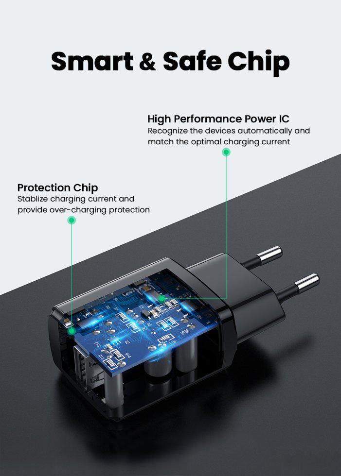 Зарядное устройство сетевое UGREEN ED011 USB 10,5W (50459) - фото 6 Зарядное устройство сетевое UGREEN ED011 USB 10,5W (50459) - фото 6