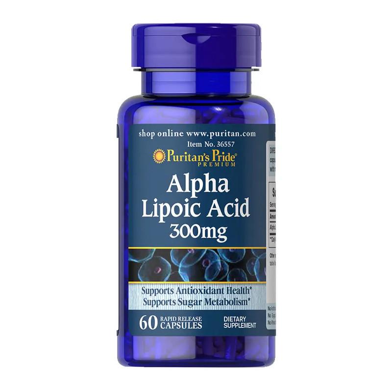Альфа-ліпоєва кислота Puritan's Pride Alpha Lipoic Acid 300 мг 60 капс. (09189-01)