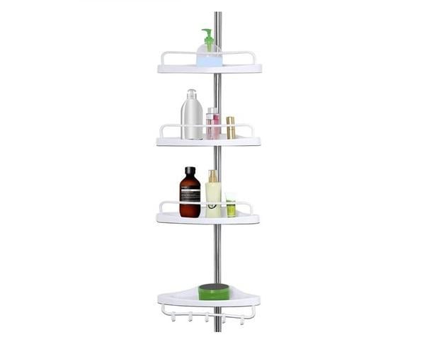 Полиця для ванної кімнати кутова металева Multi Corner Shelf 4 яруси 33/21,5 см Білий (34082287)