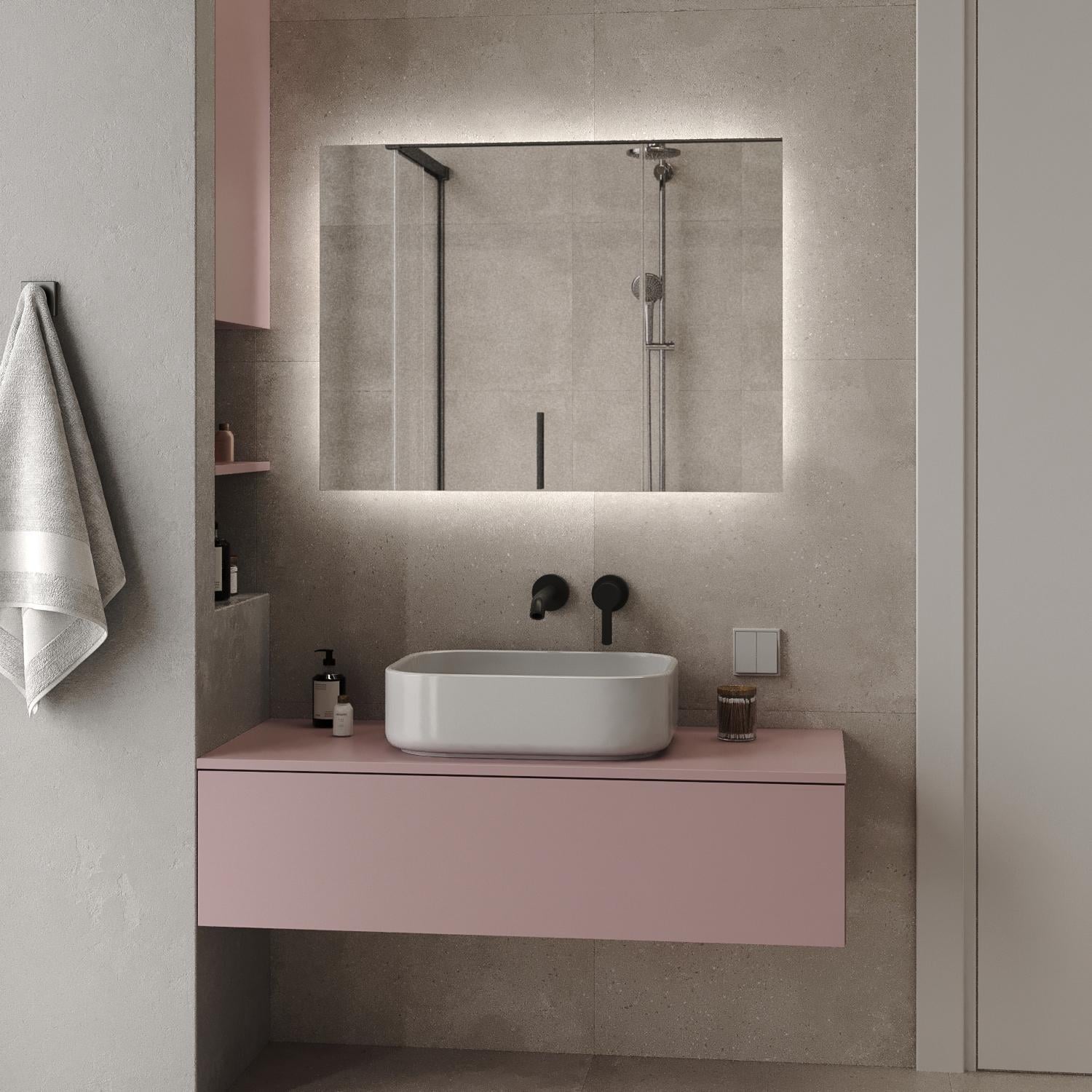 Зеркало с подсветкой Сан-Паулу 1000x800 мм и кнопочным управлением Зеркало с подсветкой Сан-Паулу 1000x800 мм и кнопочным управлением