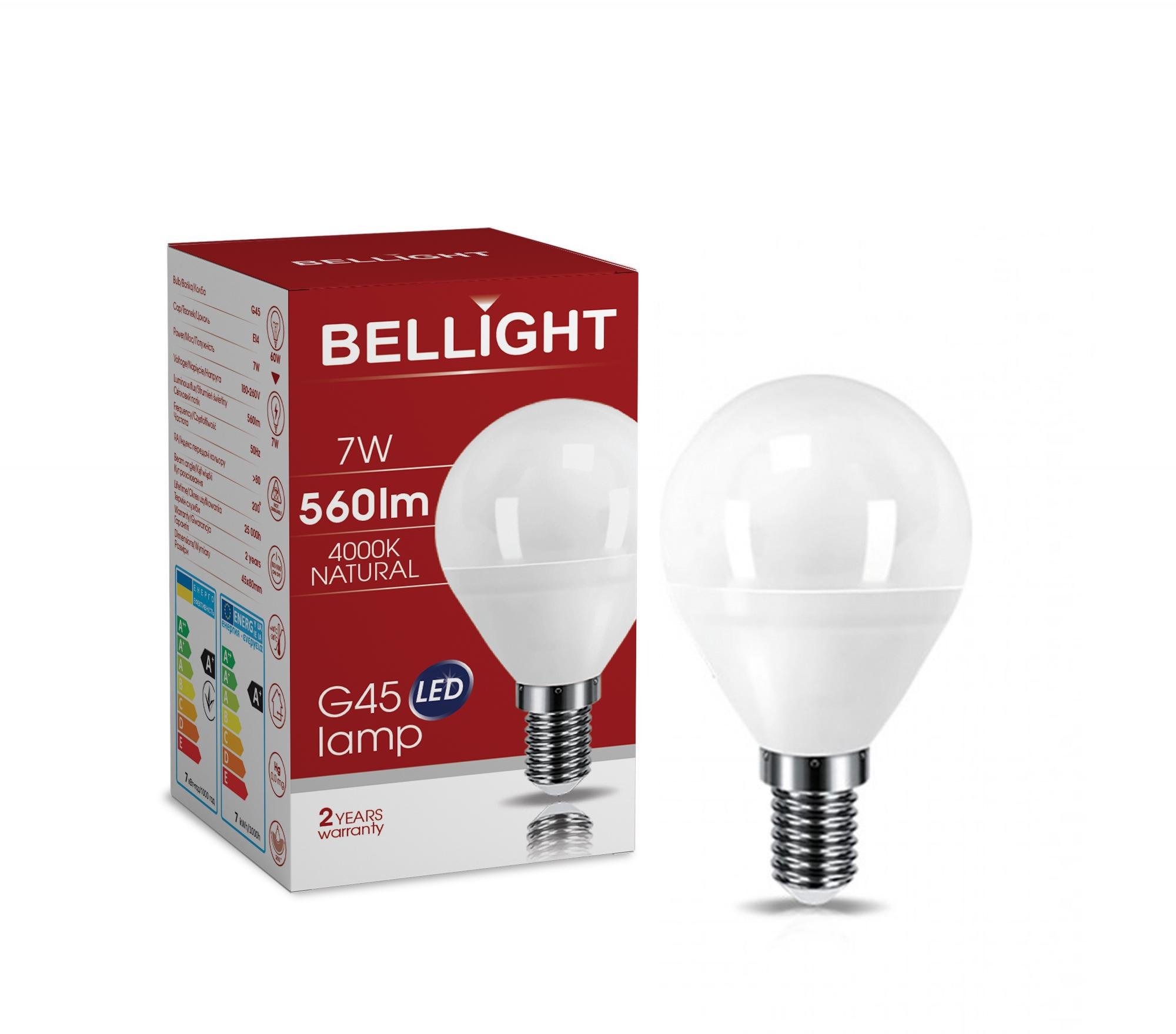 Світлодіодна лампа LED G45 220 V 7 W E14 4000 K (5657571)