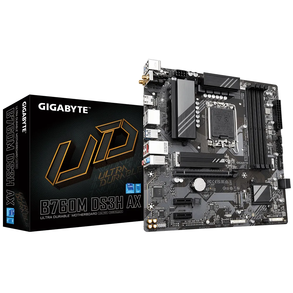 Материнська плата Gigabyte B760M DS3H AX Intel B760/S1700/MicroATX/4хDDR5 DIMM (e9358d51) - фото 4