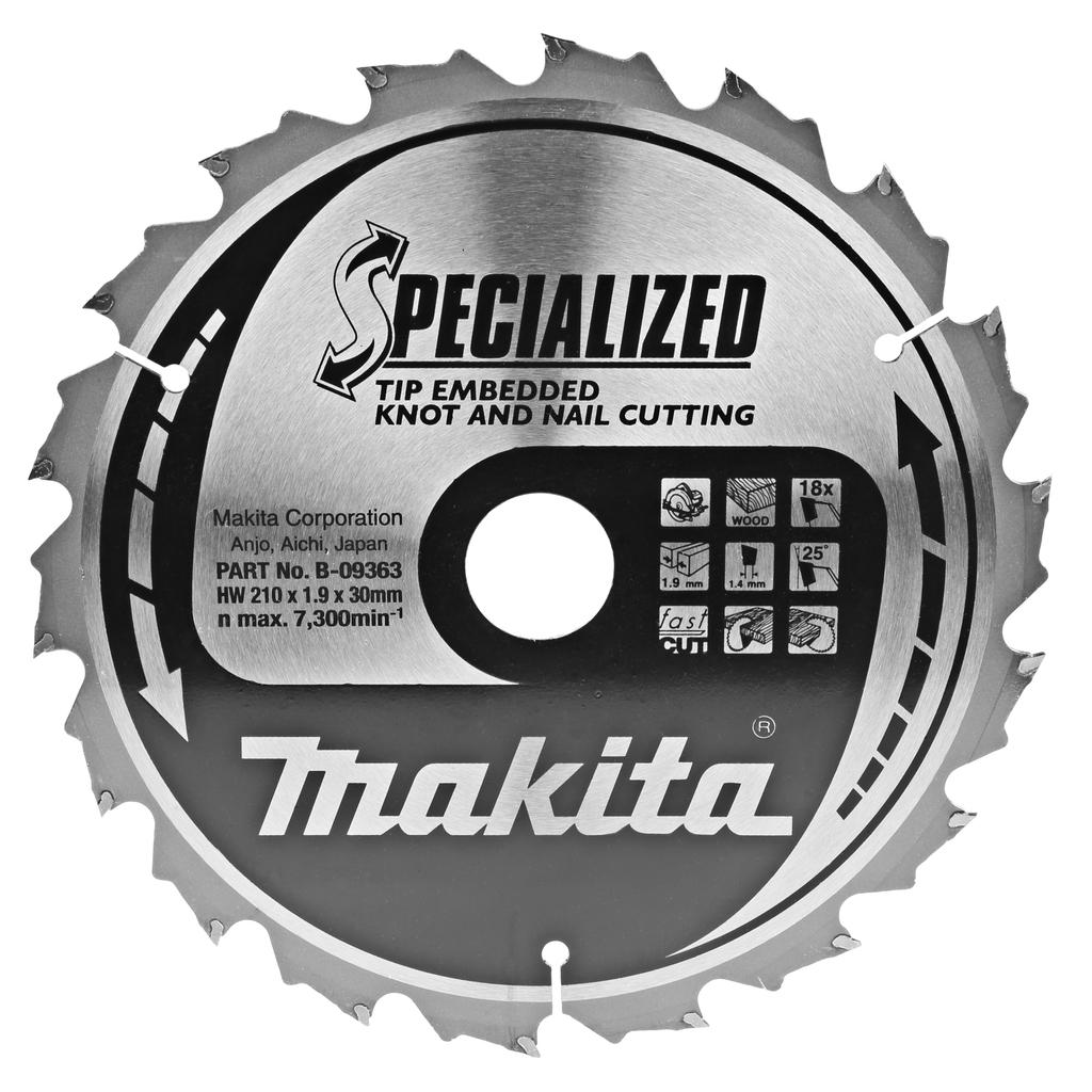 Диск пильный по дереву Makita Makblade Plus 210х30 мм 18T