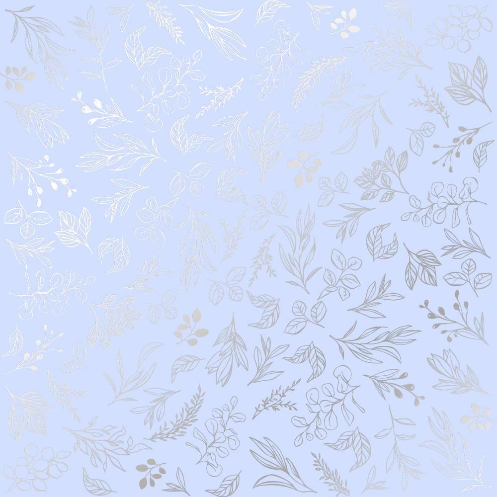 Лист бумаги односторонний Silver Branches с серебряным тиснением 30,5х30,5 см Purple