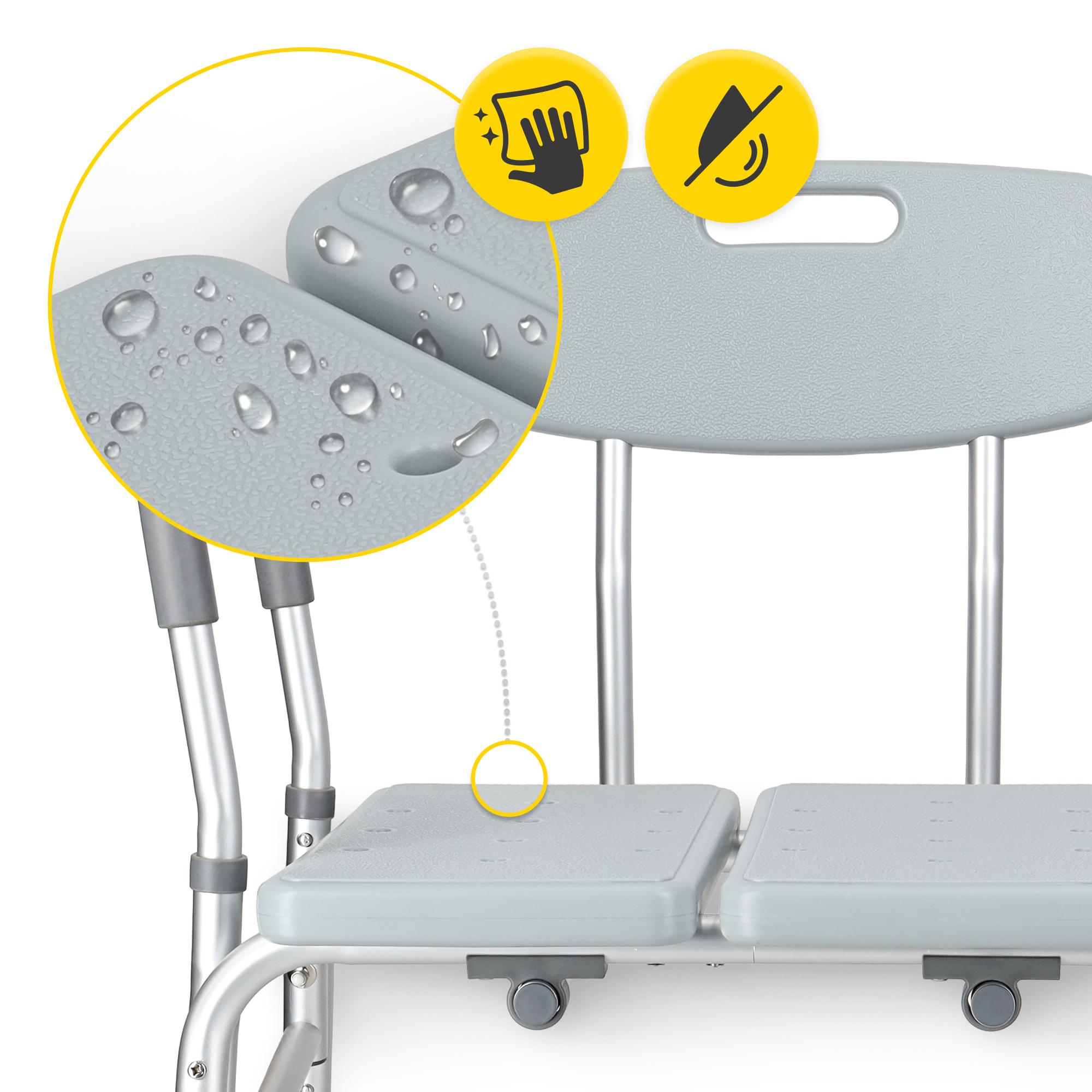 Кресло для ванной и душа 4fizjo широкое/регулируемое/со спинкой и опорой Grey (P-5905973406536) - фото 9 Кресло для ванной и душа 4fizjo широкое/регулируемое/со спинкой и опорой Grey (P-5905973406536) - фото 9