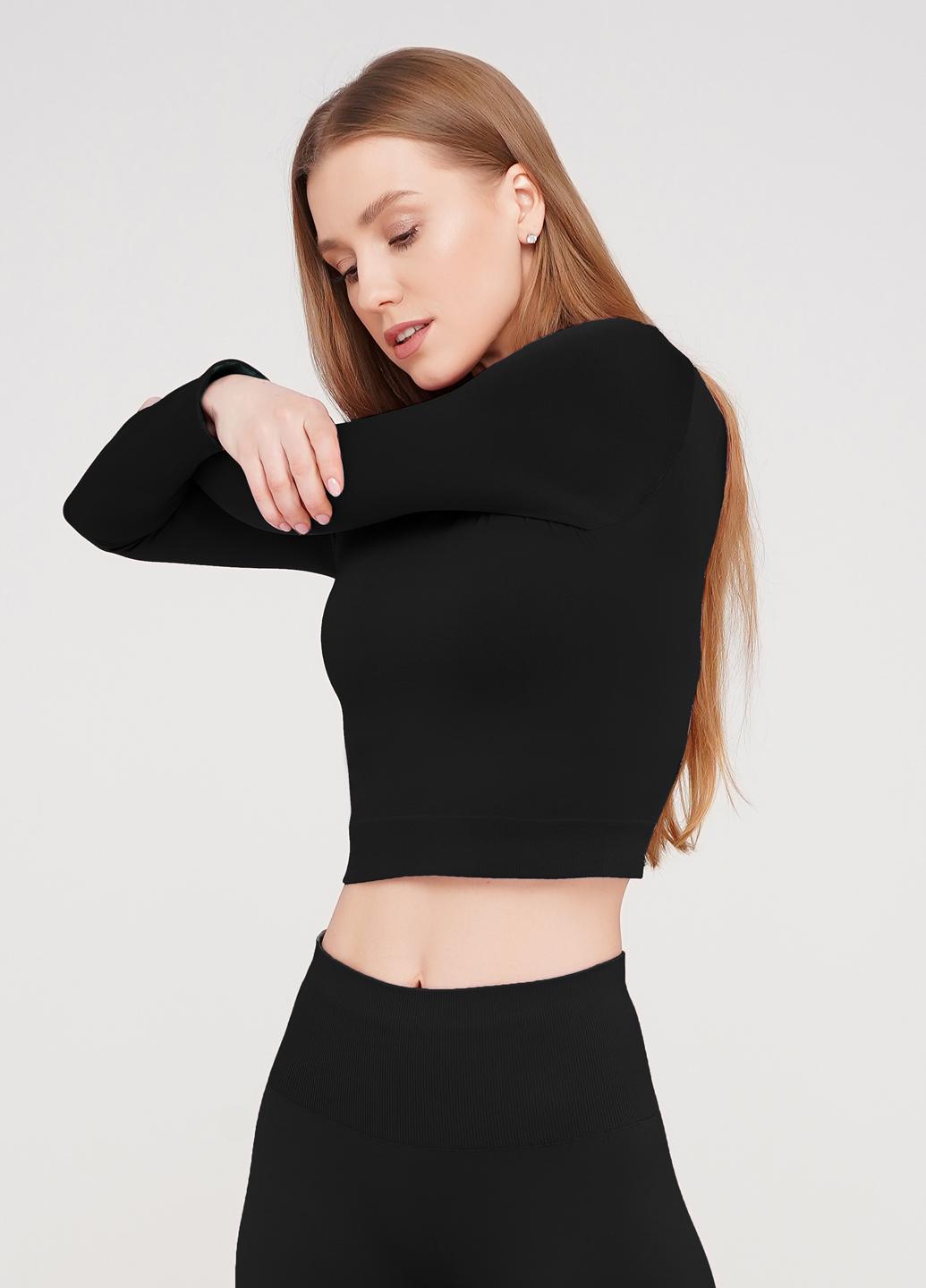 Топ с длинными рукавами Giulia Crop Top Nero S/M Черный