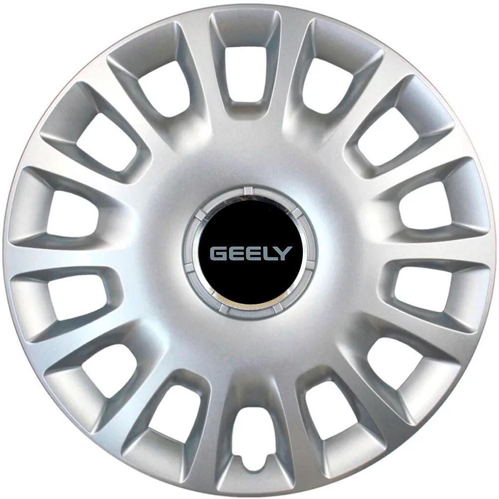 Колпаки SJS 214 с логотипом Geely 4 шт. R14 Серебряный (2789079919)