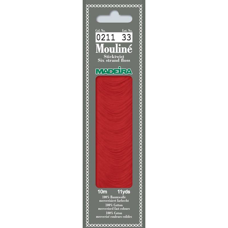 Нитки мулине Madeira 0211 Mouline Кораллово-красный