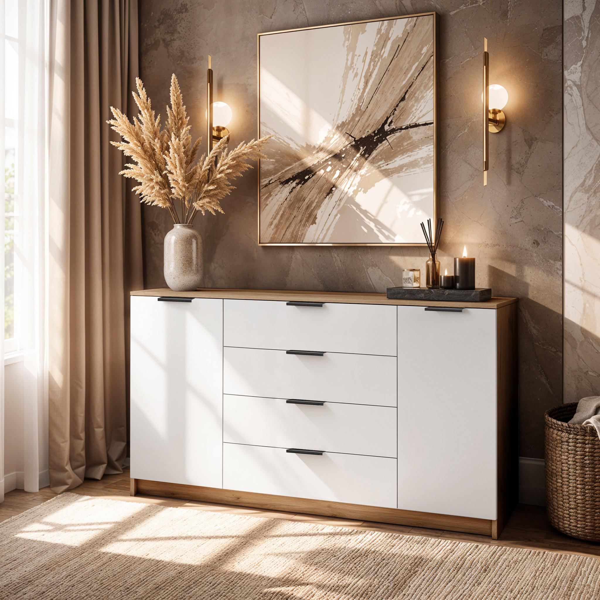 Комод Standart 4+2 1250х350х810 мм Дуб Аппалачи/Белый Комод Standart 4+2 1250х350х810 мм Дуб Аппалачи/Белый