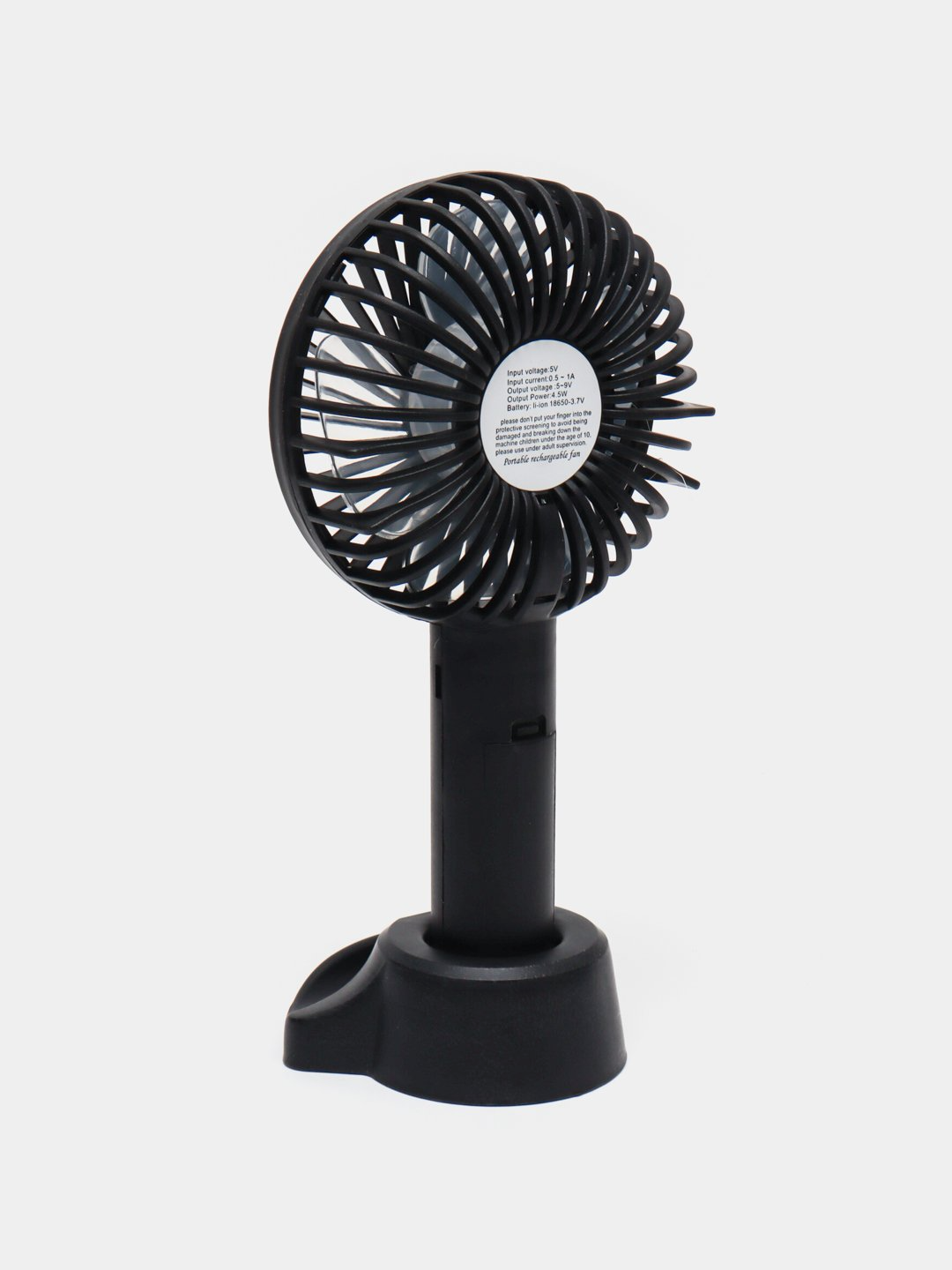 Вентилятор-мини ручной на аккумуляторе X-9 800 мАч USB 3 скорости съемная подставка Черный (38-чер-6372) - фото 10