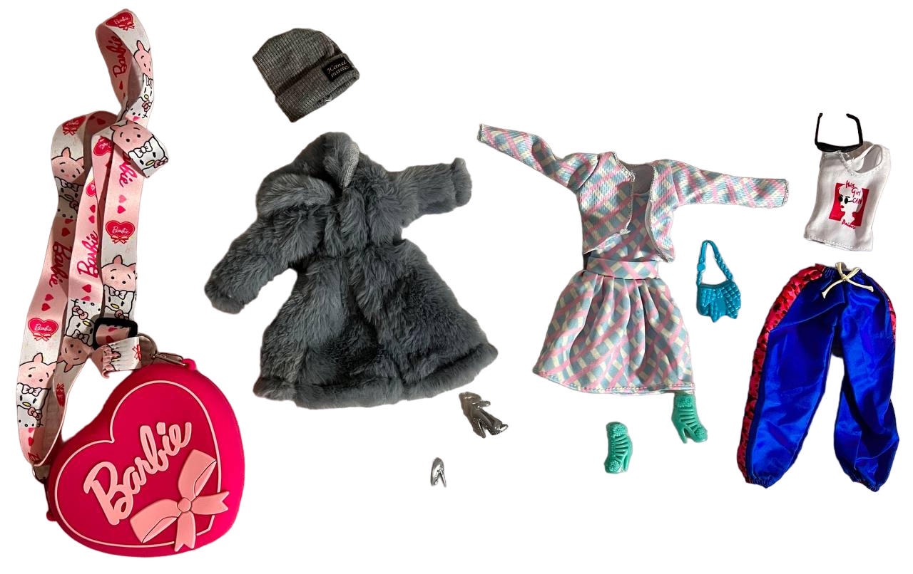 Набор одежды с обувью для кукол Barbie в сумочке сумочке (55502)