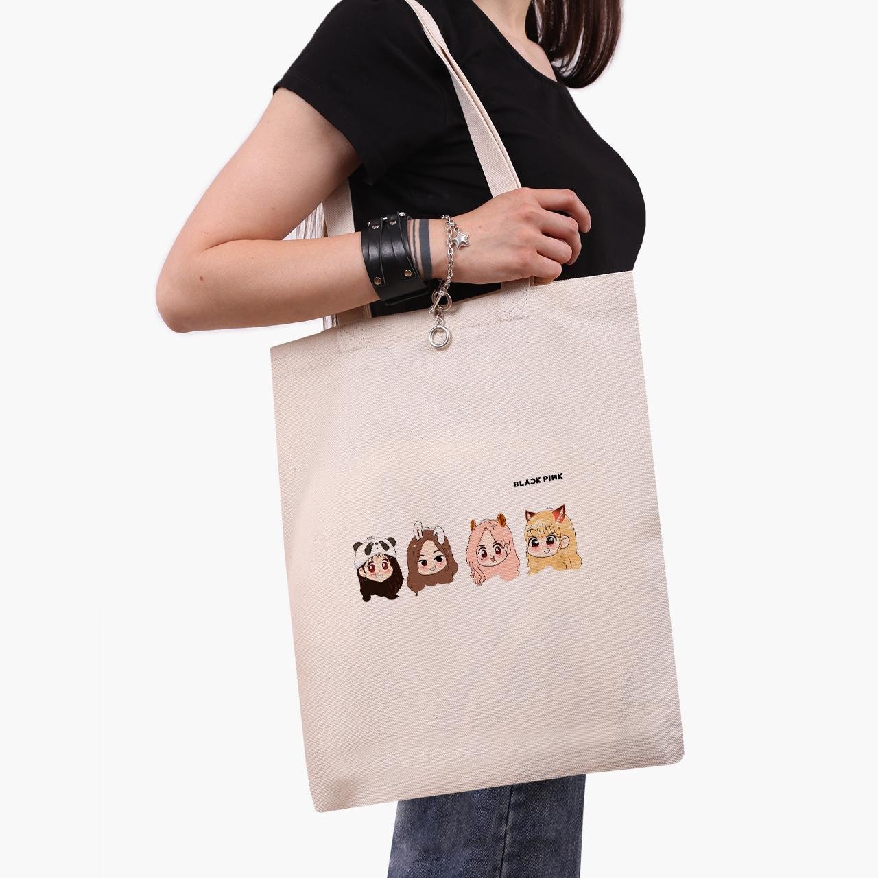 Эко сумка шоппер BlackPink 41х35 см Бежевый (9227-1340-WT)