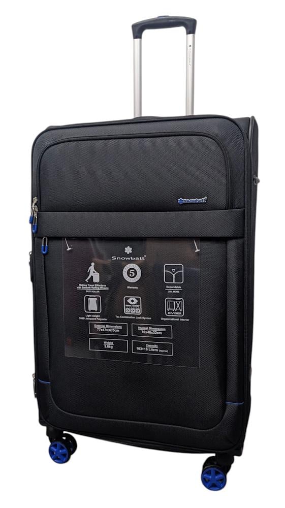 Чемодан большой Snowball 48203 жаккард-полиэстер L Черный