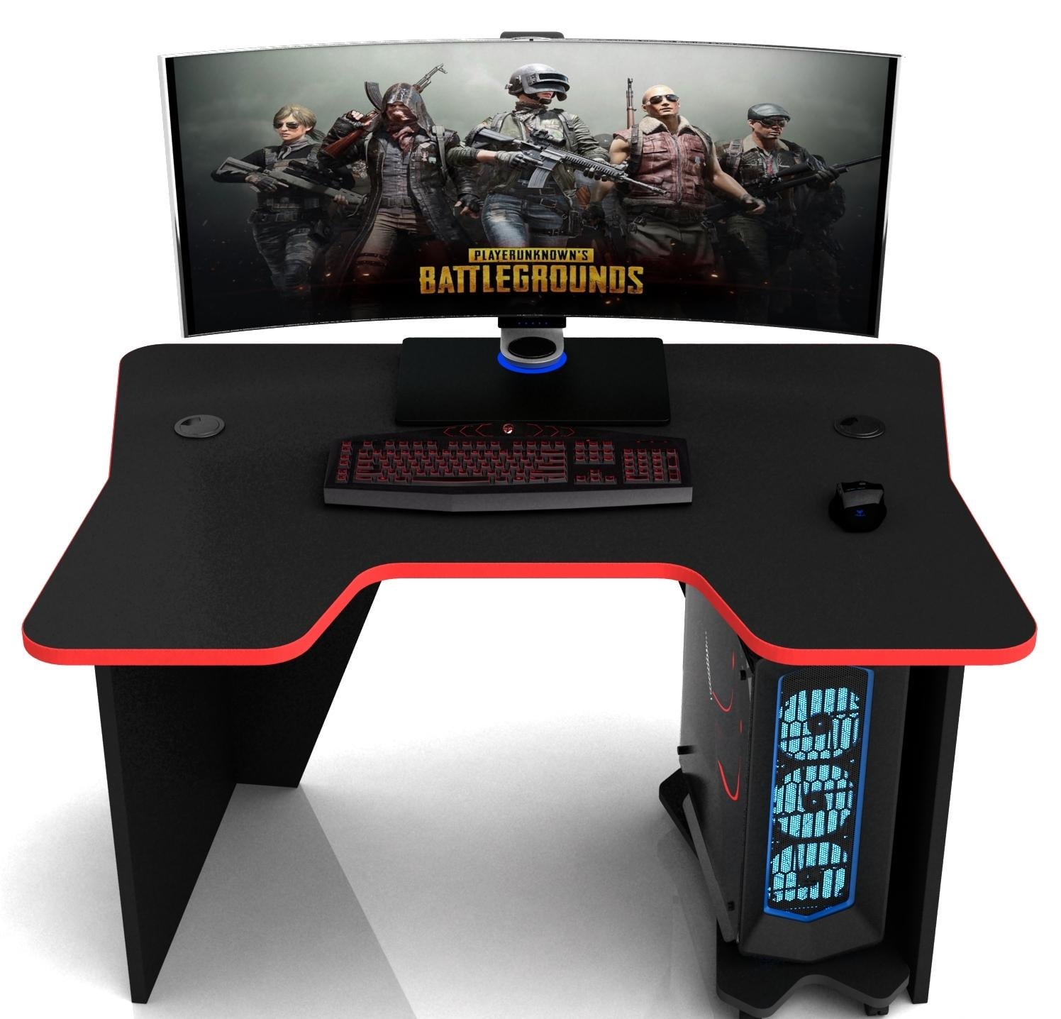 Геймерский стол DX14 COMFORT максимальная нагрузка 150 кг 140x87 см Черный с красным