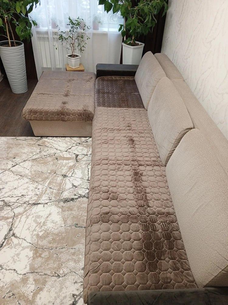 Чехол на угловой диван 90х210/90х160 2 шт. Коричневый (Д-am-divandek-005)