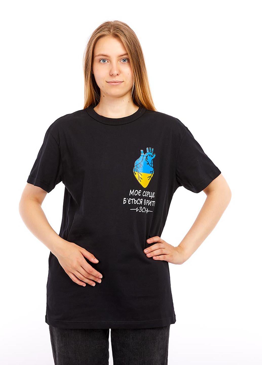 Футболка женская с патриотическим рисунком унисекс 101540 XXL Черный