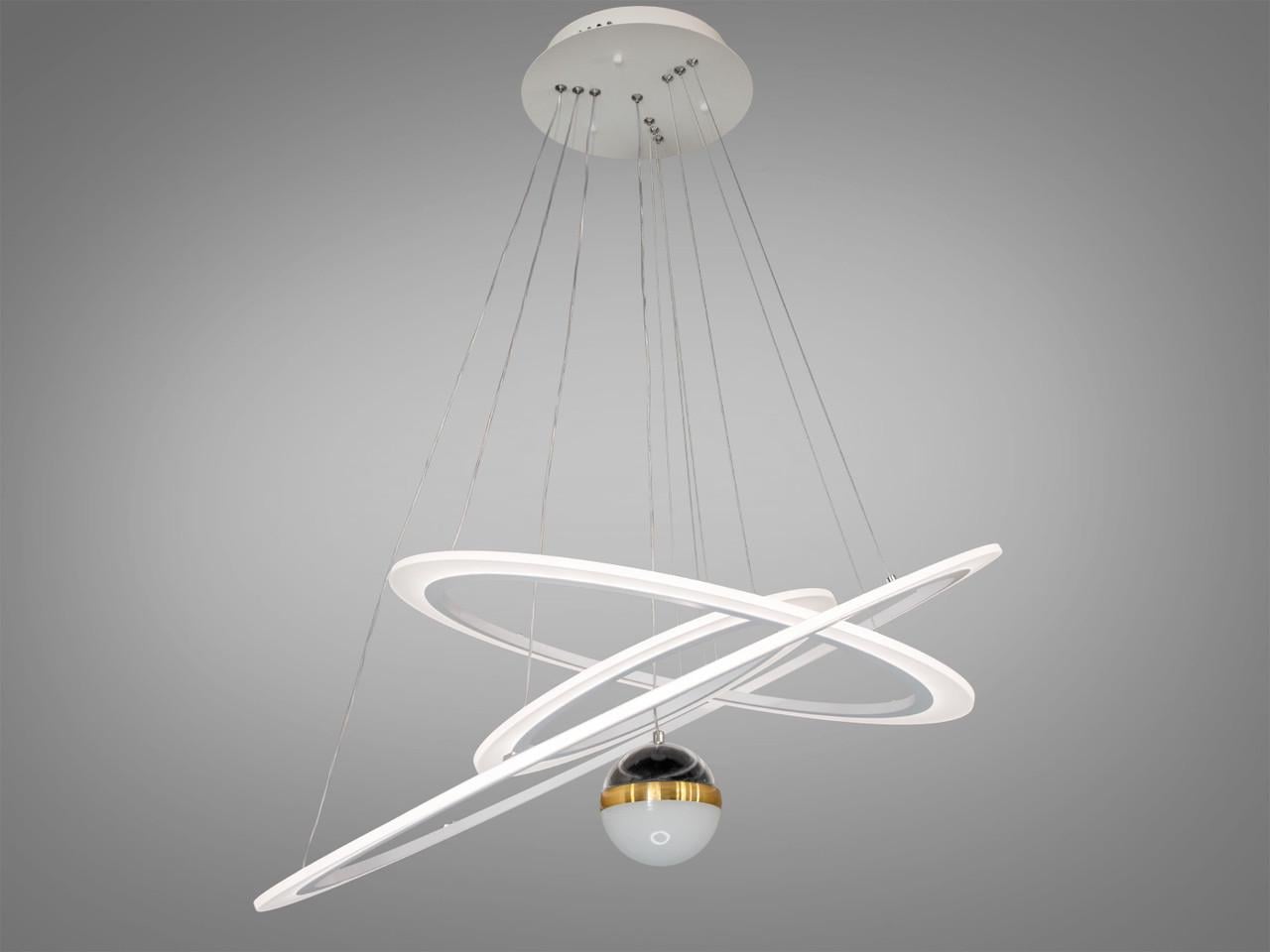 Люстра LED подвесная LED с пультом 2328-800+600+400WH-LS 145W на 21 м2 Белый (2533028496)