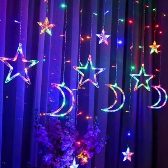 Гирлянда светодиодная Звездное небо 195 LED из ПВХ от электросети 3,2х1 м Разноцветный (150-81-9133-035)