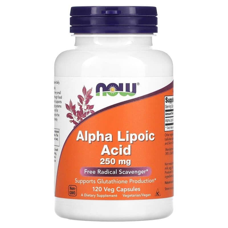 Кислота альфа-ліпоєва Now Foods Alpha Lipoic Acid 250 мг 120 капс.