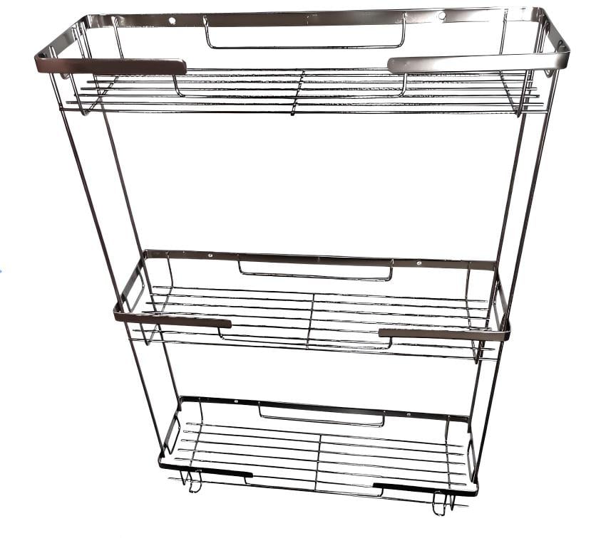 Полиця для ванної кімнати Atak з нержавіючої сталі 40х11х57 см (4030473) - фото 3