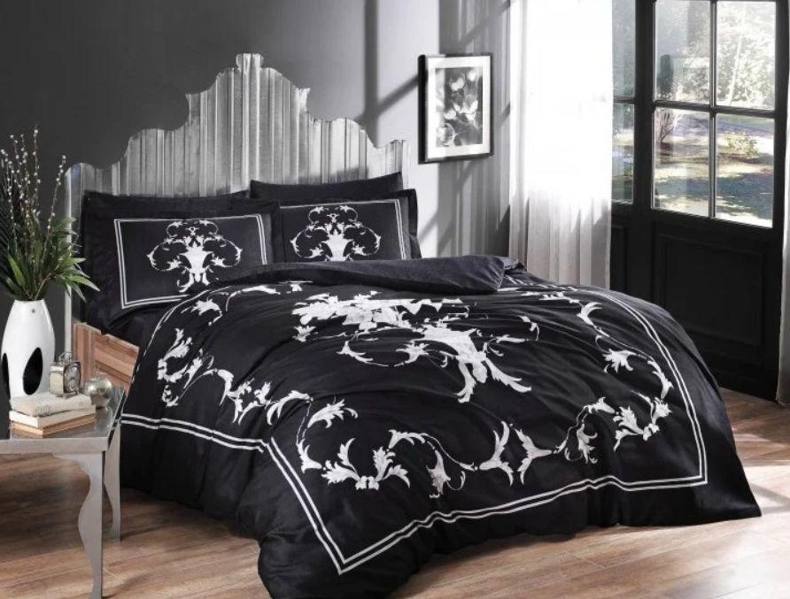 Постельное белье Tac Pierre Cardin Calista siyah digital сатин 100% хлопок Черный