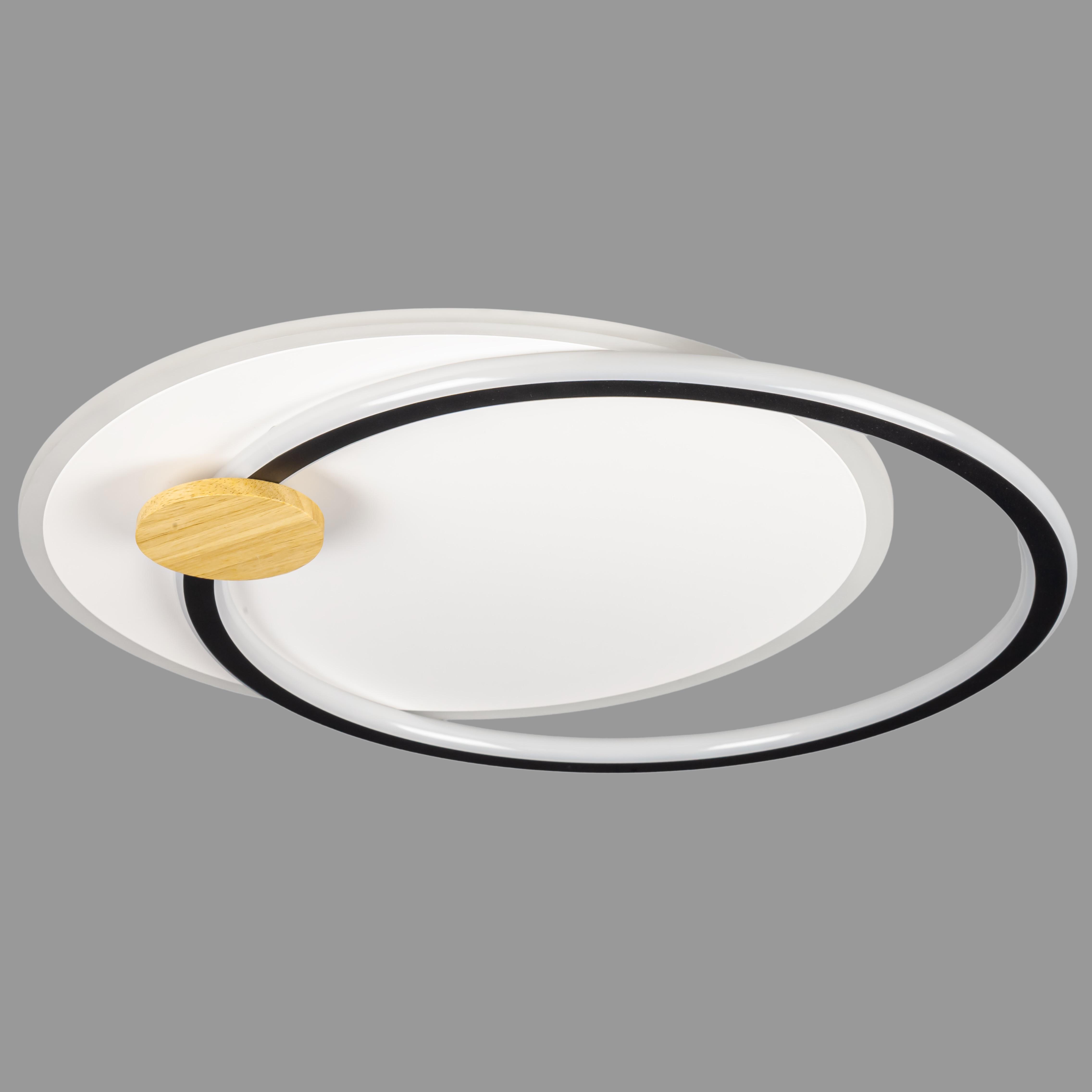 Люстра потолочная с деревянной вставкой 66W 48 см (87-1054 BK+WH)