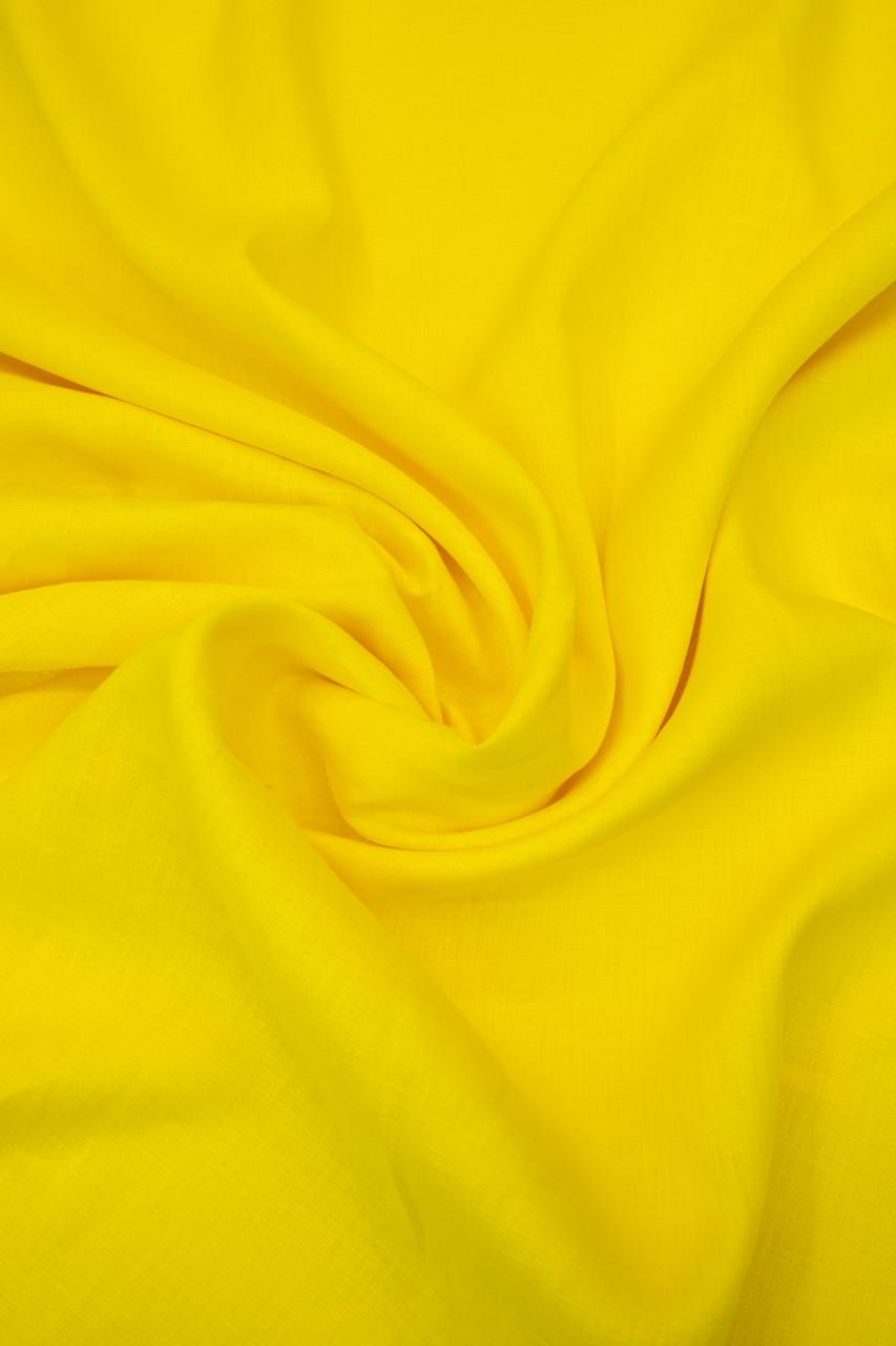 Тканина напівльон сорочкова 00с34 120 г/м2 колір 163 Empire Yellow 14-0756 TCX 50% льон 50% бавовна (OBR236_163)