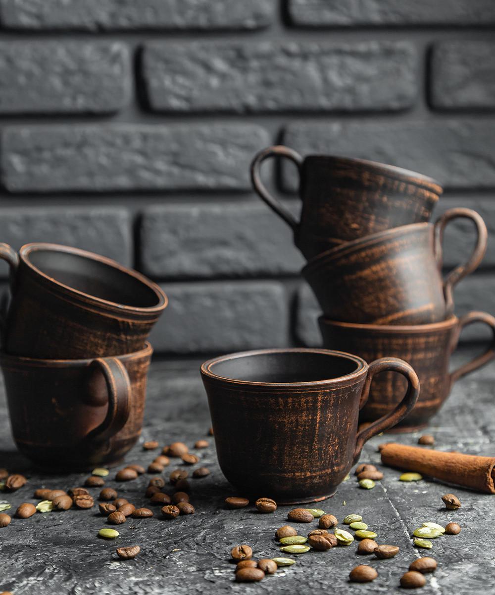 Набор чашек для кофе из красной глины 150 мл 6 шт. (1371-6) - фото 3 Набор чашек для кофе из красной глины 150 мл 6 шт. (1371-6) - фото 3