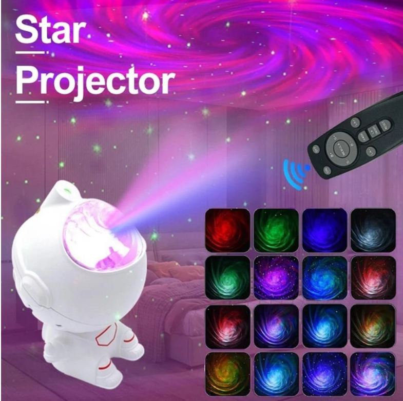 Ночник-проектор звездного неба Сидящий астронавт лазерный с пультом Белый (ST-2536) - фото 2 Ночник-проектор звездного неба Сидящий астронавт лазерный с пультом Белый (ST-2536) - фото 2