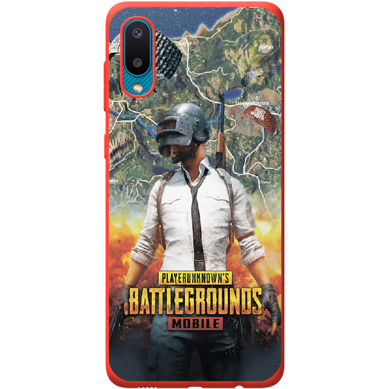 Чехол BoxFace Samsung A022 Galaxy A02 PUBG Mobile Красный силикон (42004-up2309-42499)