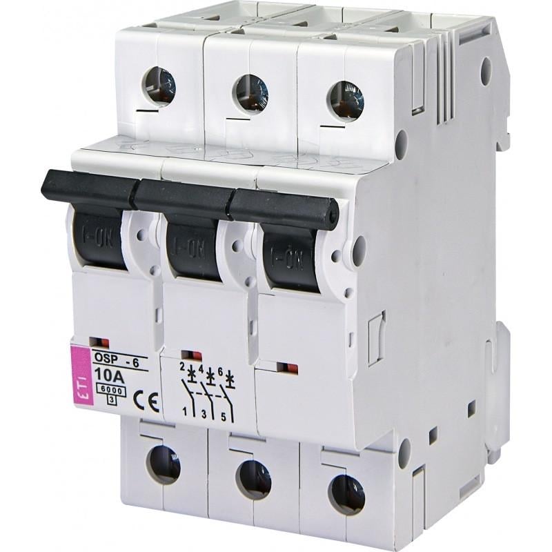 Автоматичний вимикач ETI 10A 6 kA 3 полюси тип D OSP 6 3p 10A 002185031 (56750)