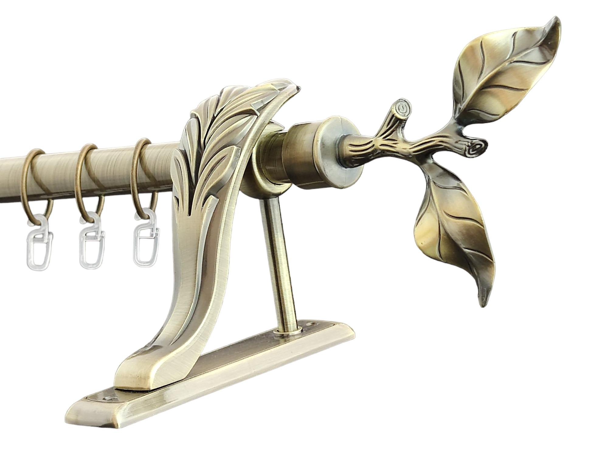 Карниз металевий Orvit Лист троянди однорядний ретро гладка труба 25 мм 300 см Антик (1929855078)