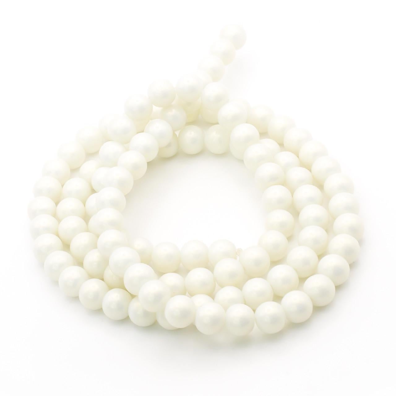 Бусины стеклянные перламутр 8 мм 80 см 105 шт. Белый (БЖ0008п02) Бусины стеклянные перламутр 8 мм 80 см 105 шт. Белый (БЖ0008п02)