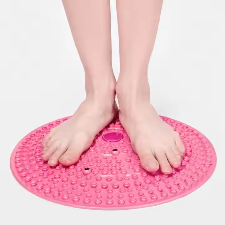 Массажный коврик-диск акупунктурный OSPORT с магнитами для массажа ног и стоп 35 см Розовый (MS 4208) - фото 3