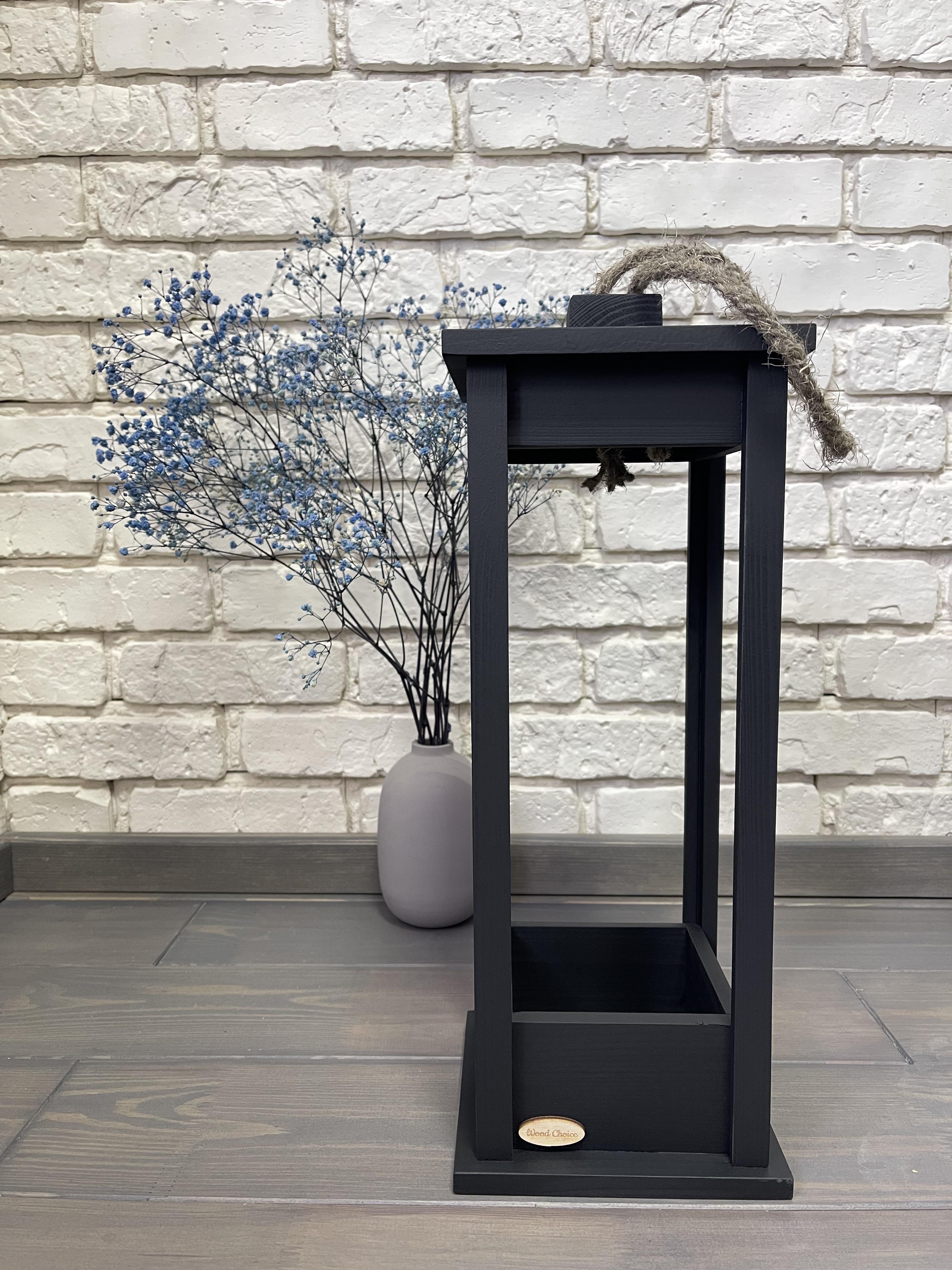 Подсвечник деревянный Wood Choice Фонарь 17х17х45 Черный - фото 1 Подсвечник деревянный Wood Choice Фонарь 17х17х45 Черный - фото 1
