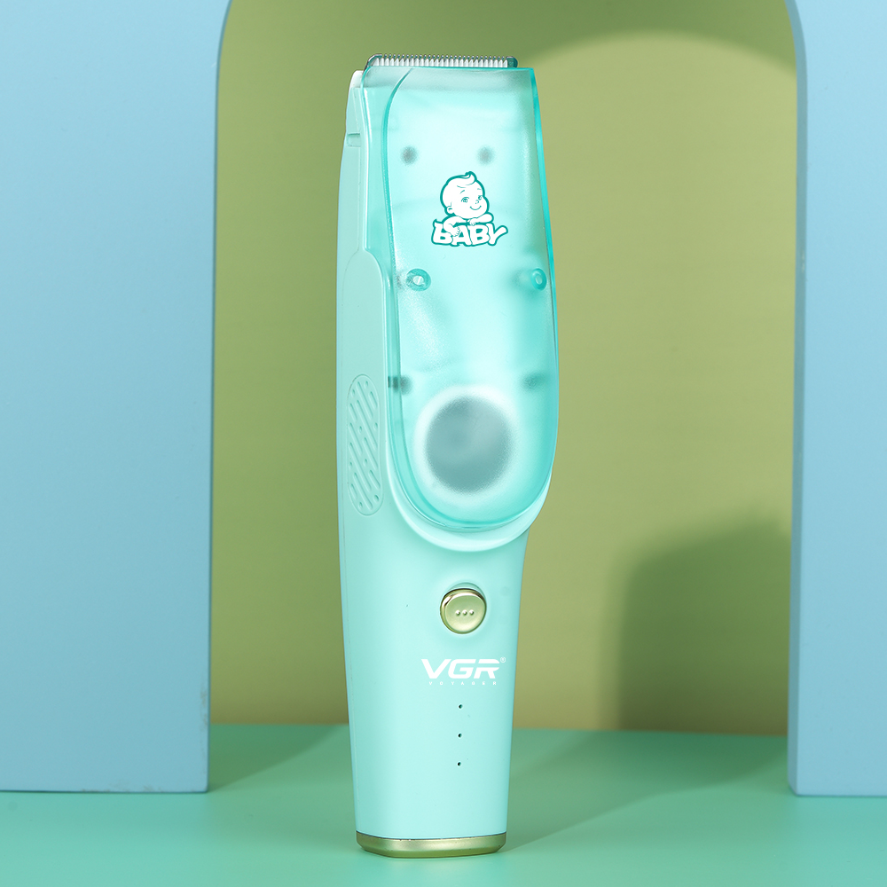 Машинка для стрижки дітей бездротова VGR V-151 з вакуумним контейнером та насадками