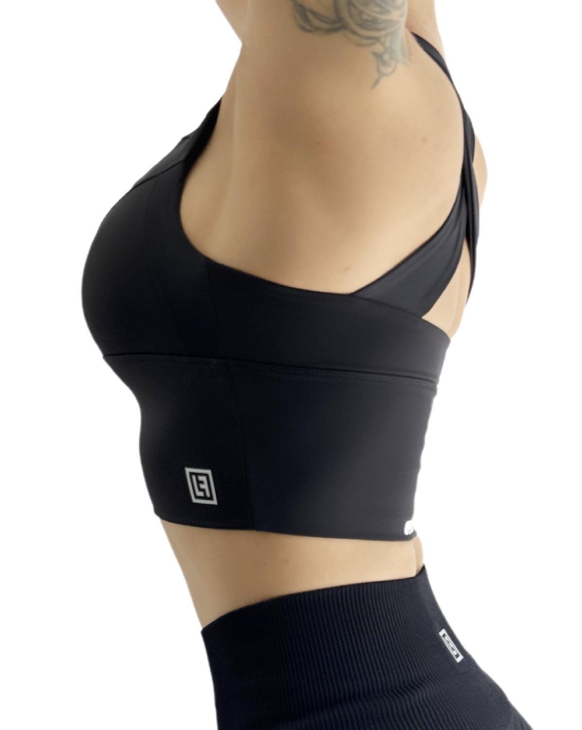 Топ спортивный для фитнеса LILAFIT на молнии пуш ап S Черный (LFB000025) - фото 3