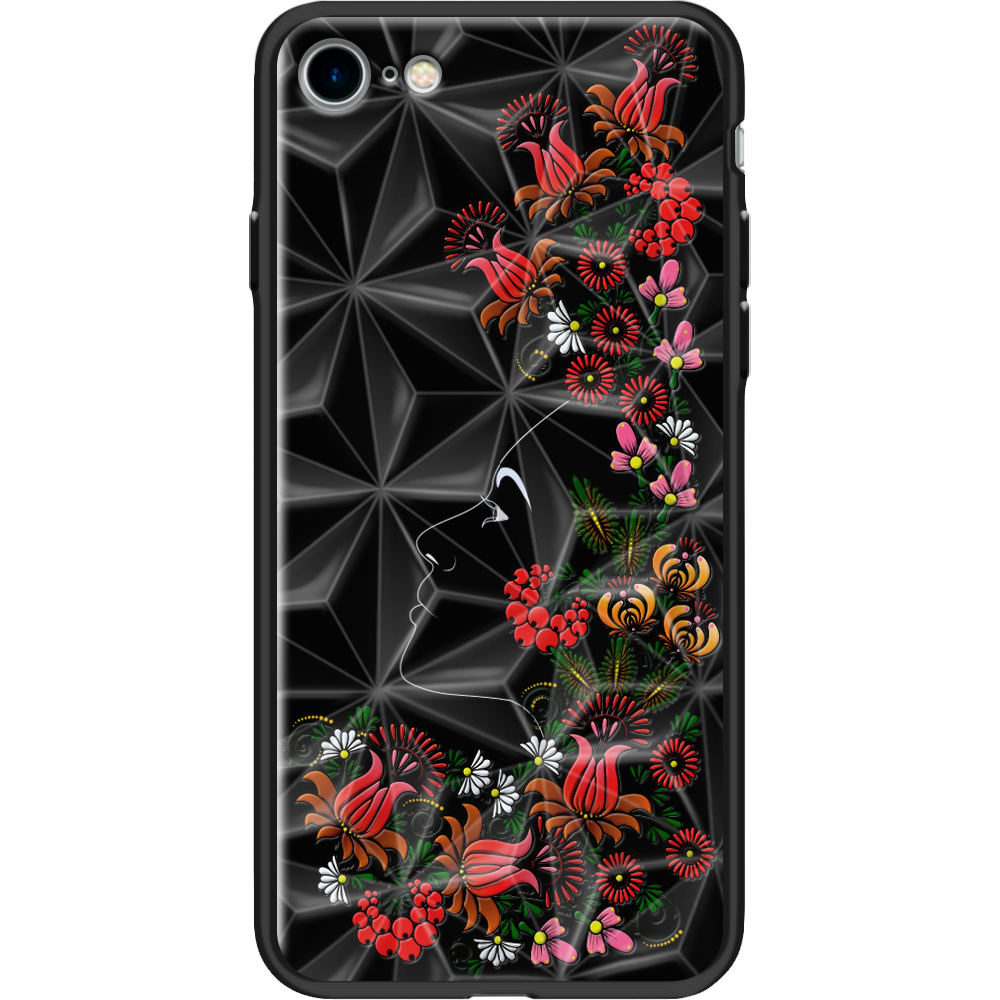 Чехол BoxFace Apple iPhone 7/8 SE  2020 3D Ukrainian Muse Черный силикон с призмой (26205-bk64-37544)