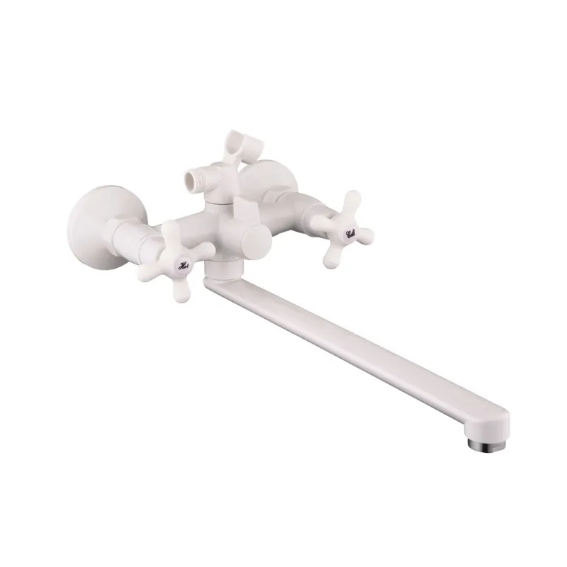 Смеситель для ванны PLAMIX Pablo -140 EURO SET White со шлангом и лейкой (PM0670)