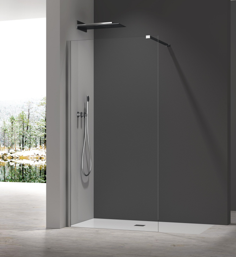 Душевая перегородка KOER SR SP01-100x200-TR-01 Walk-In прозрачное стекло Easy Clean 8 мм Хром (KR5393) - фото 7 Душевая перегородка KOER SR SP01-100x200-TR-01 Walk-In прозрачное стекло Easy Clean 8 мм Хром (KR5393) - фото 7