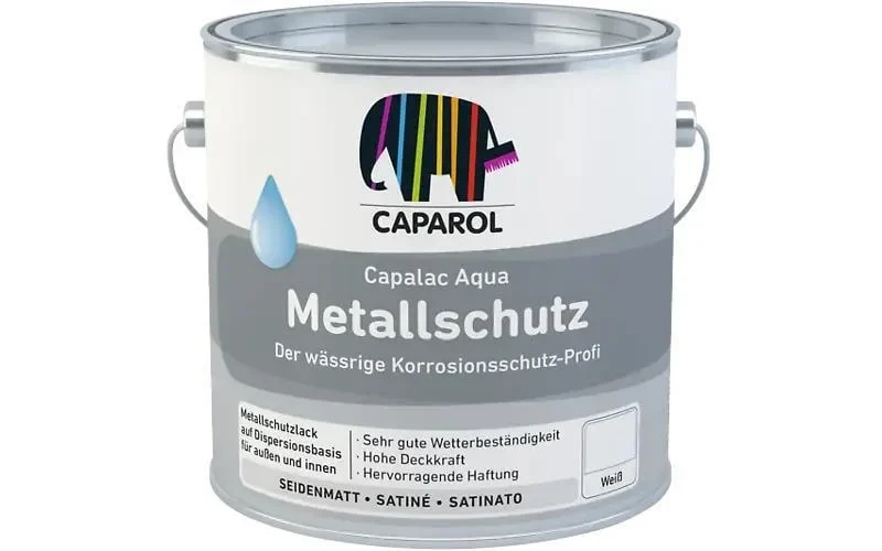 Эмаль водорастворимая по металлу Capalac Aqua Metallschutz 9,6 л Белый