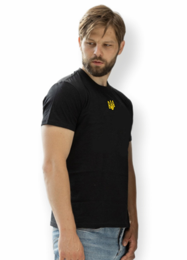 Футболка мужская GBI Тризуб хлопковая XL Черный (13703-М)