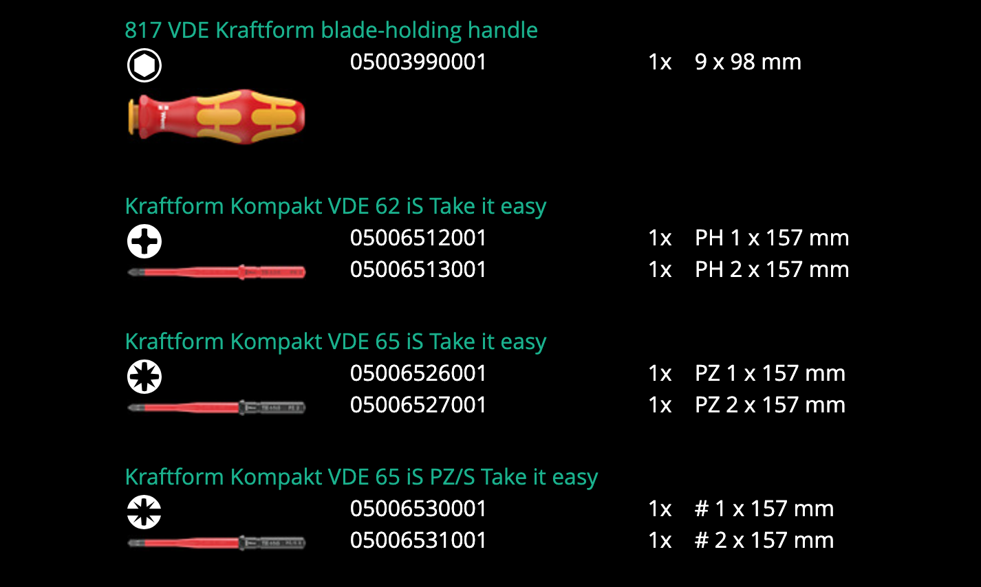 Викрутка зі змінними насадками WERA Kraftform VDE 16 Slim 1 SL/PH/PZ/PZ/S/TX (05006608001) - фото 11 Викрутка зі змінними насадками WERA Kraftform VDE 16 Slim 1 SL/PH/PZ/PZ/S/TX (05006608001) - фото 11