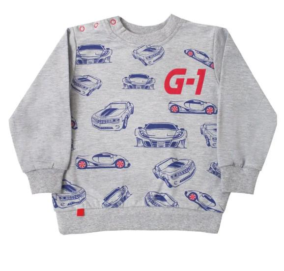 Джемпер для мальчика Гонки Gabbi DG-07-18 р. 86 Серый