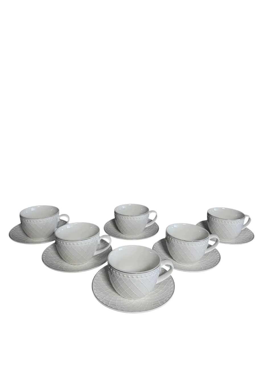 Сервиз чайный Royal Grace 30-7 керамический 200 мл 12 предметов 6 персон Белый