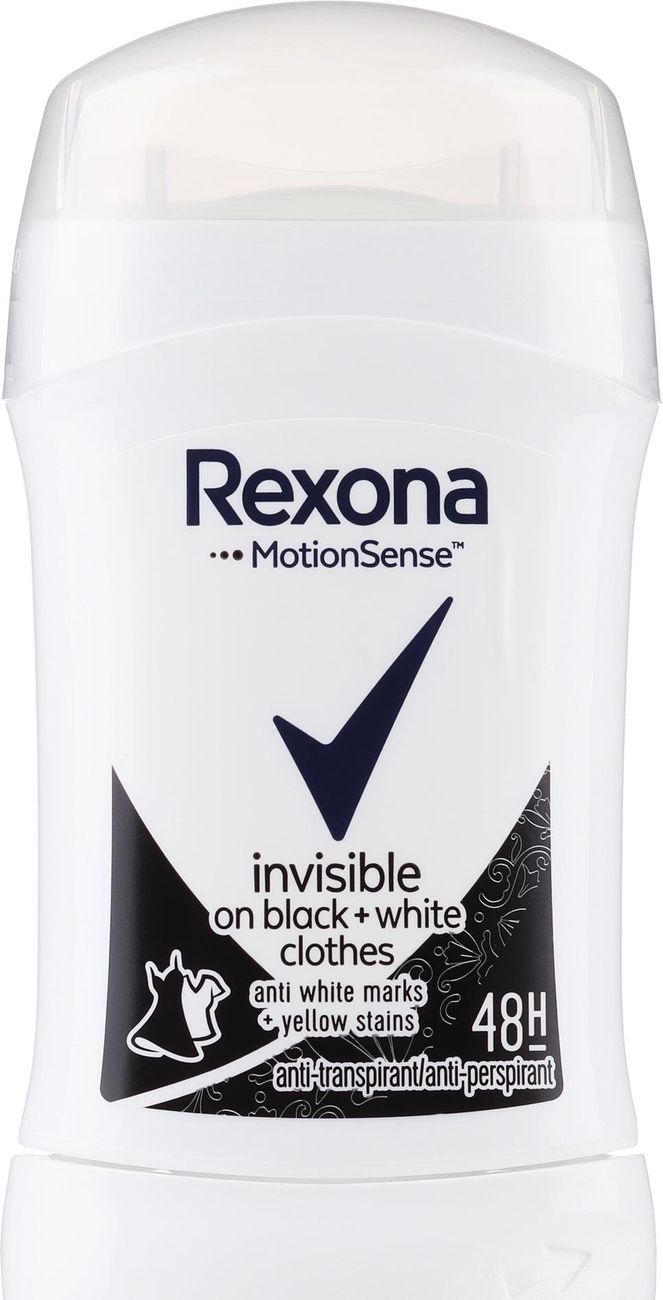 Антиперспирант женский Rexona Invisible on Вlаск+White 40 мл (6055)